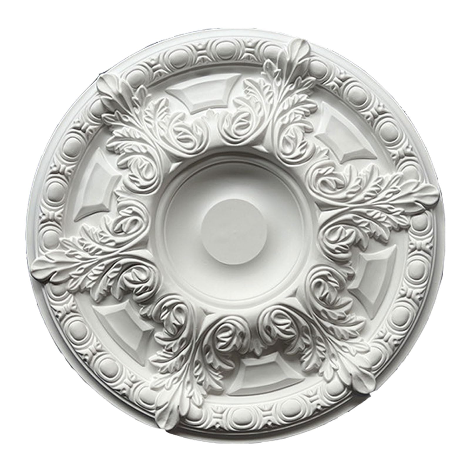 PU Ceiling Medallion for Fan Lamp, Chandelier, White, Multiple Sizes(White D,60cm)