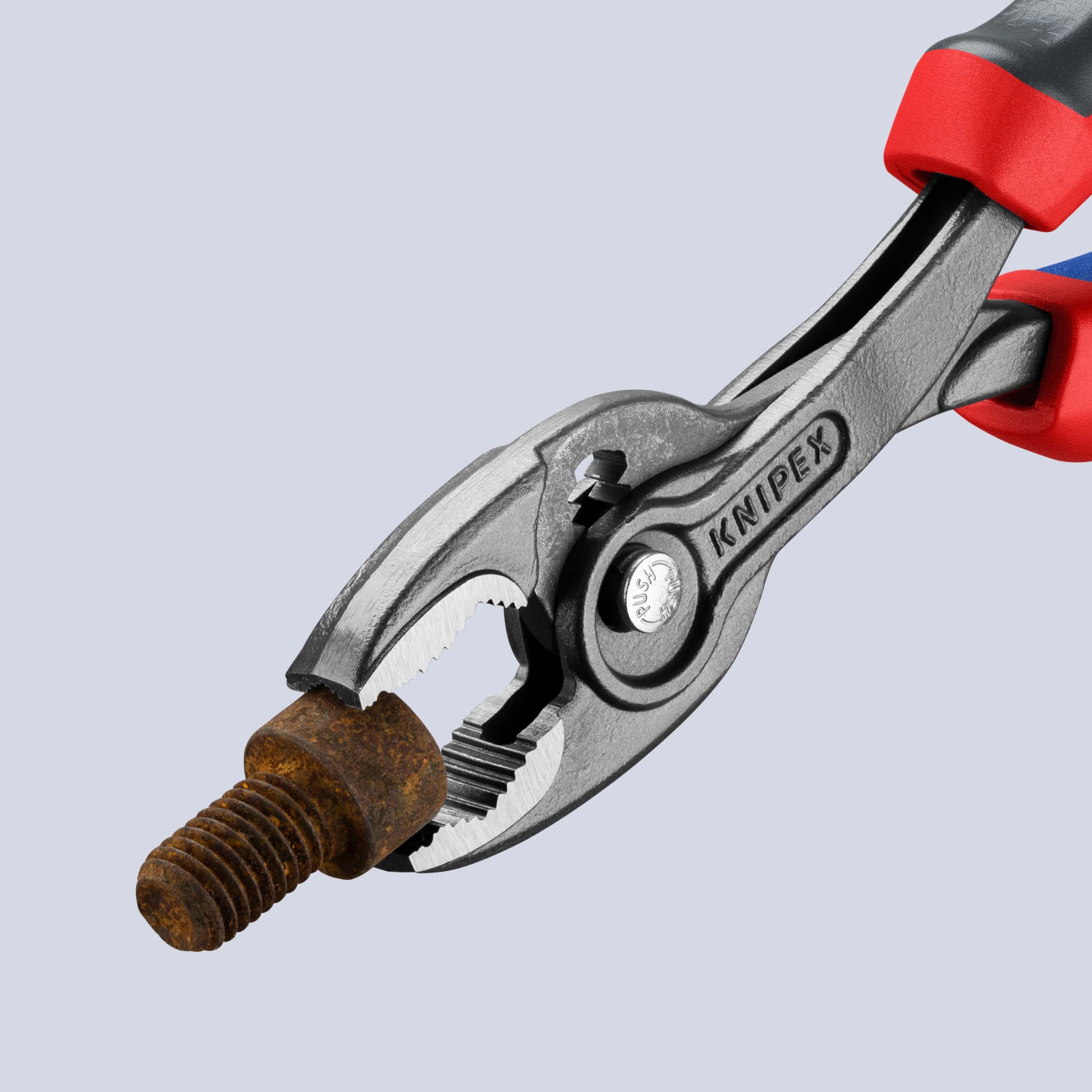 Knipex TwinGrip Pince multiprise frontale, 200 mm, 4-22 mm, préhension frontale et latérale, articulation entrepassée avec bouton-poussoir, 82 02 200
