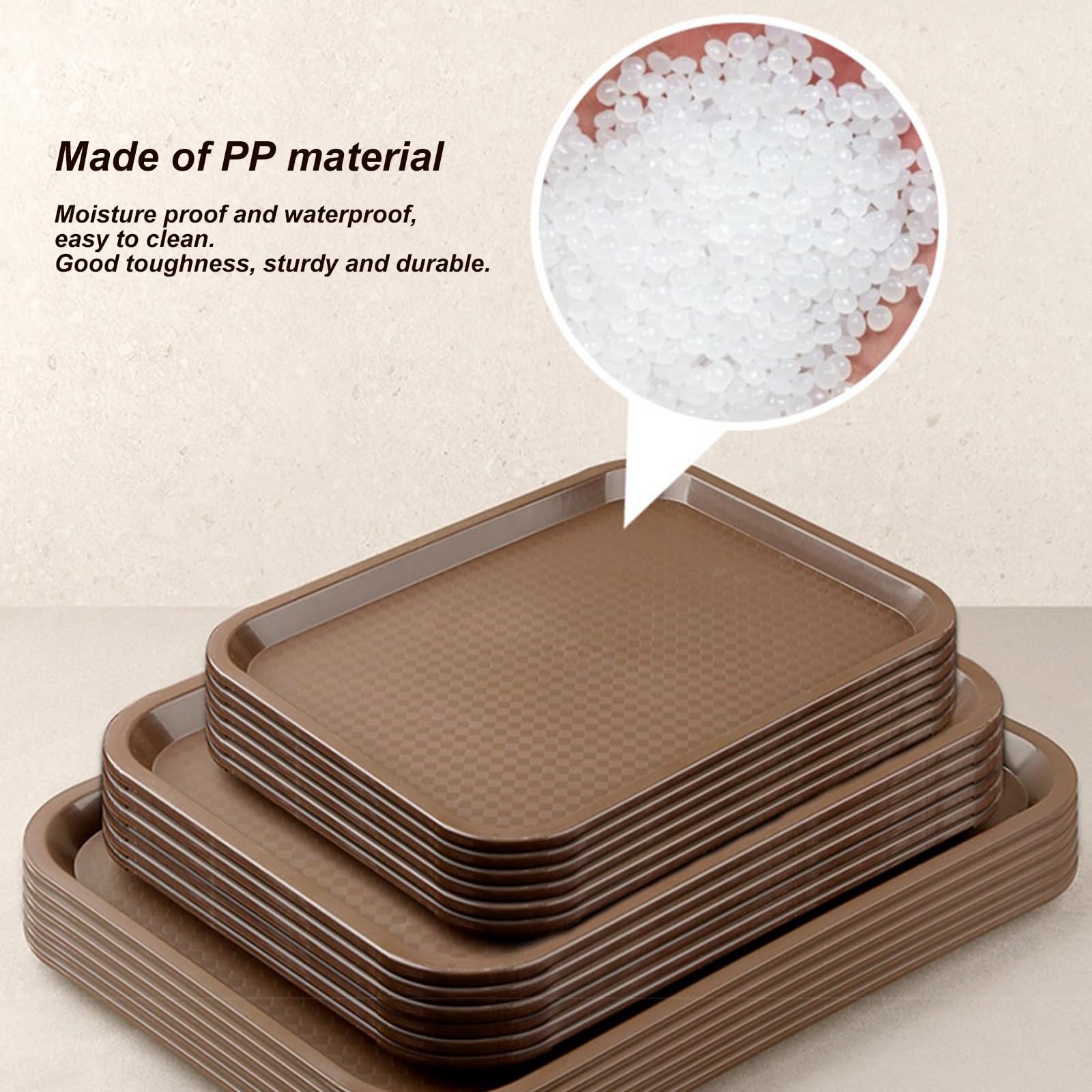 Juego de 5 Bandejas Decorativas, Bandejas Plastico, Su Pared Interior Antideslizante Las Hace Ideales para Postres y Macetas(35x45x1.8CM/14x18x0.7IN)
