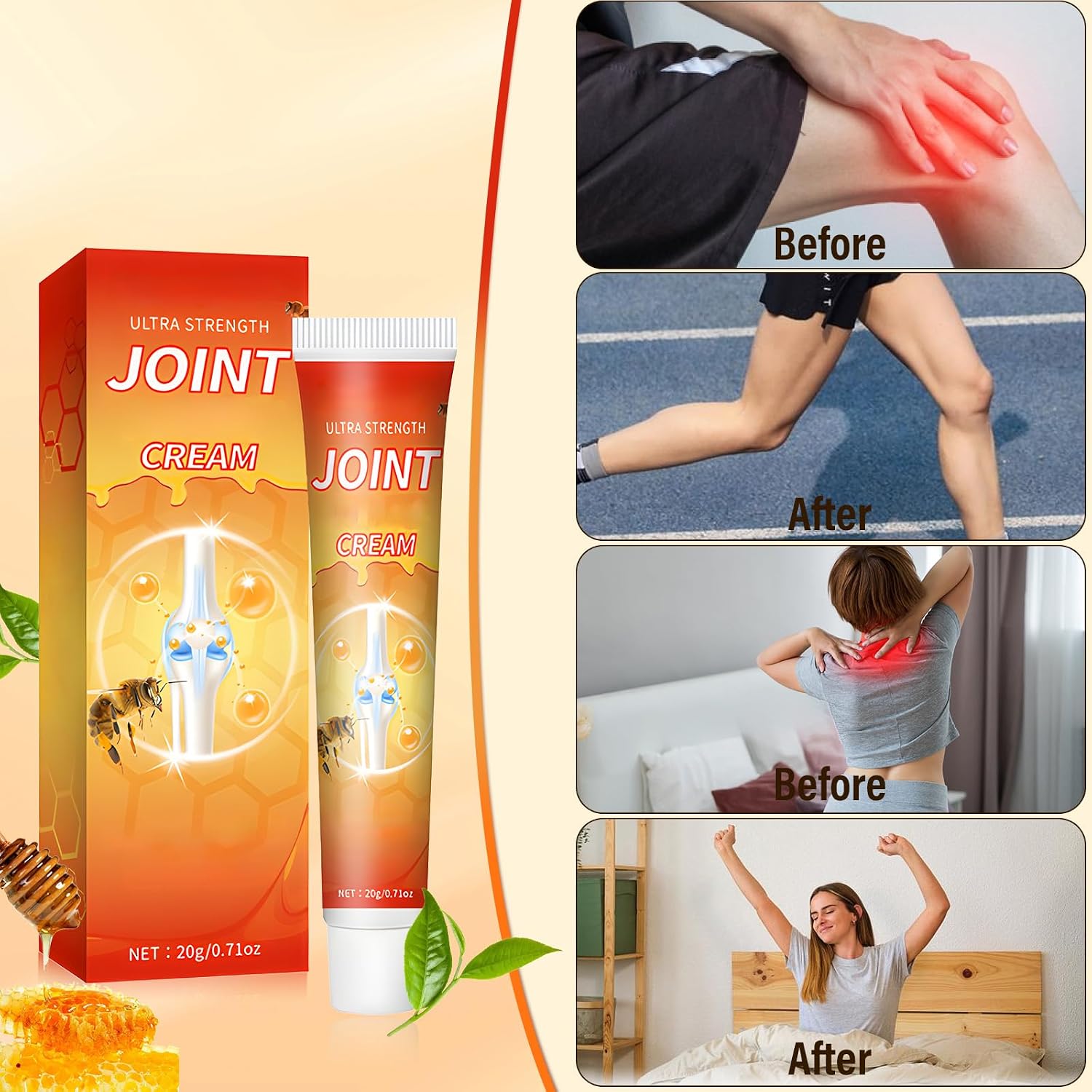 Joint Cream Arthritis Ultra Strength, Professional Gel Joint Cream,Joints Creams for Knees and Meniscus Ointment,Joints and Bone Advanced Creams, for Back, Neck, Feet, Shoulder（3PCS）