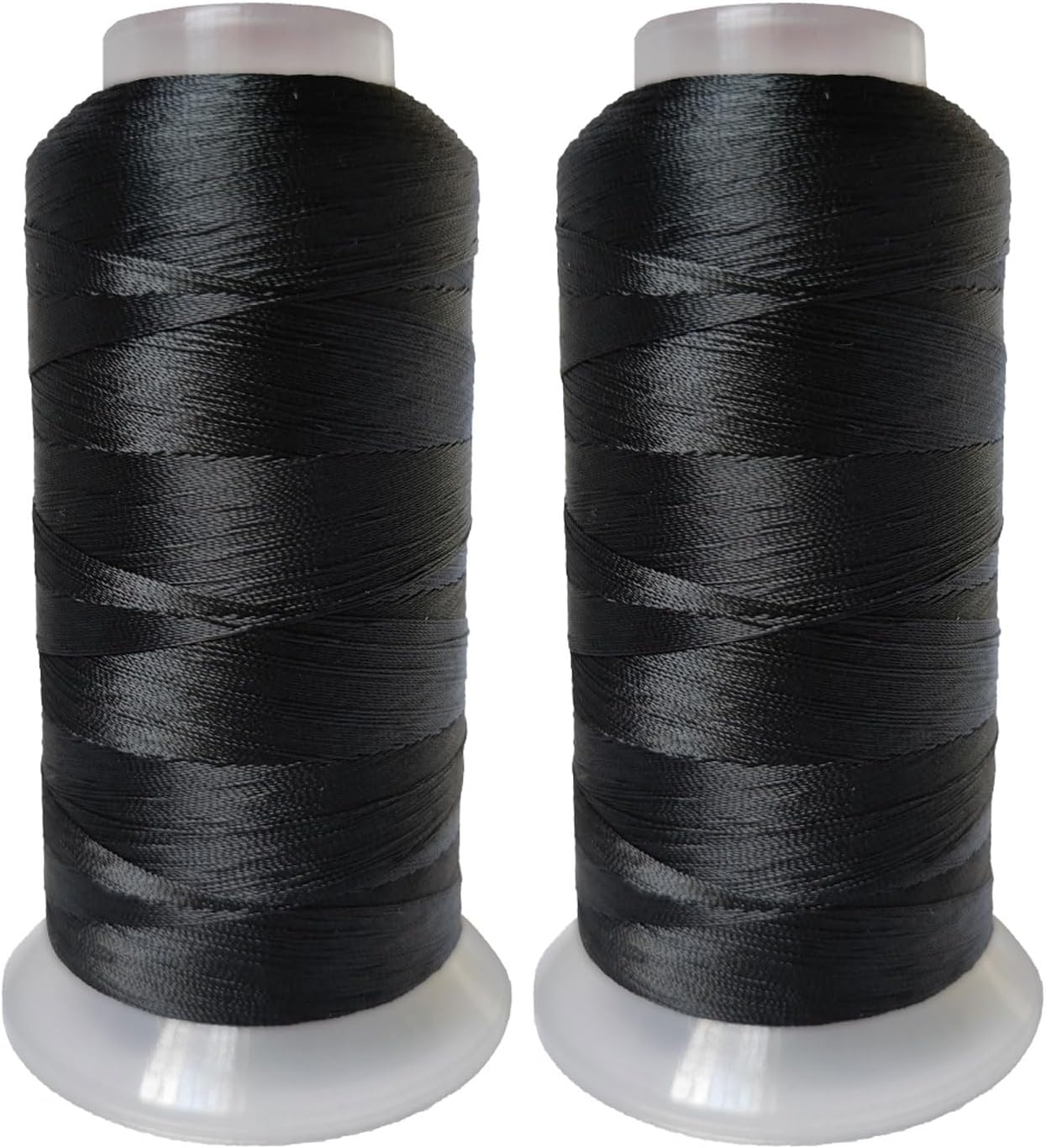 Polyester Thread Heavy Duty Bonded UV Resistant Outdoor Thread #69 T70 Size 210D/3Ply for Marine Upholstery, Leather, Sewing Crafts, 3000Yards Pack of 2 (Black)
