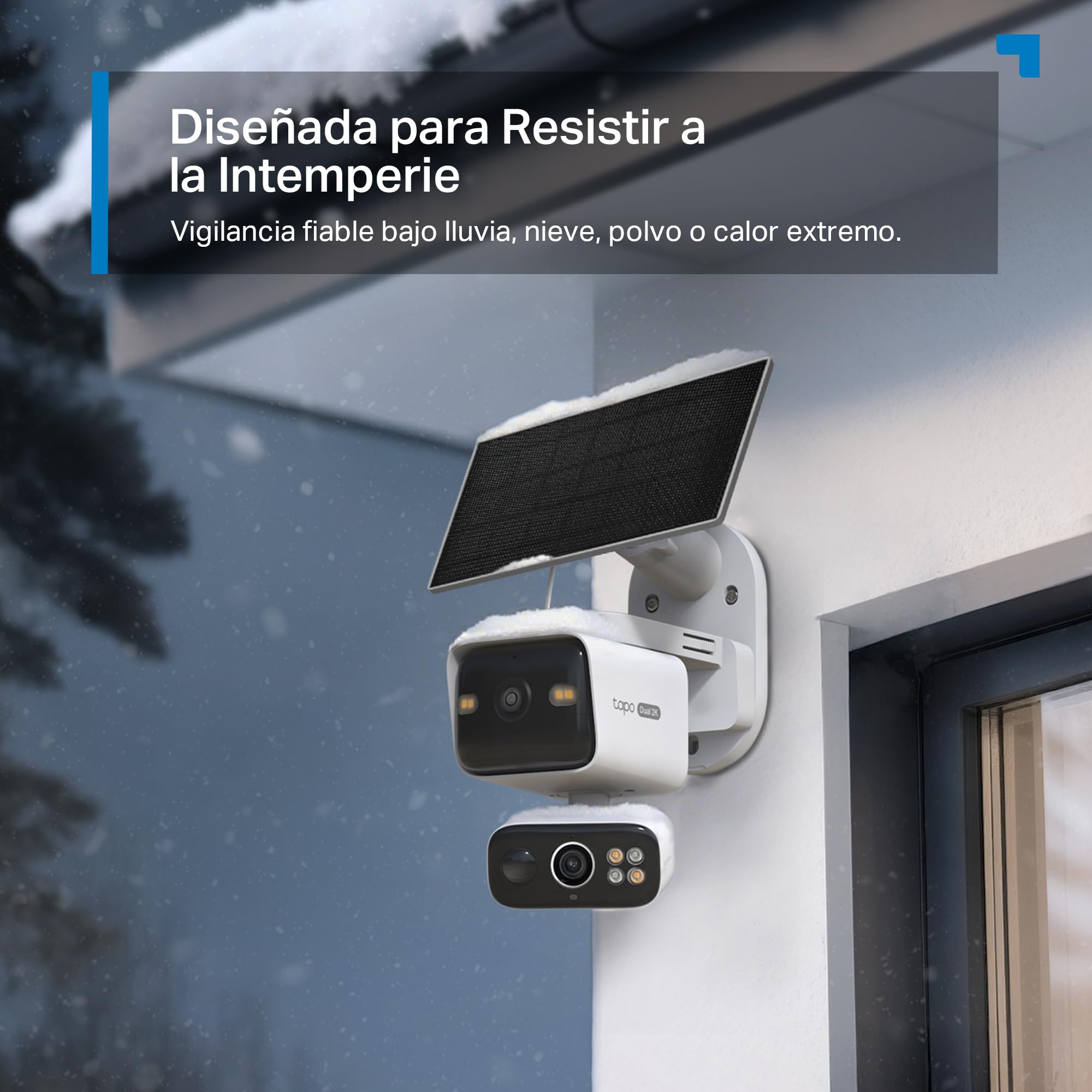 Tapo C645D Kit - Cámara Vigilancia Exterior 360º Doble Lente 2K Panel Solar | Detección de Movimiento, Personas y Mascotas. Con Panel Solar y Batería de 10000mAh. Alarma Luz y Sonido. App Tapo.