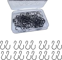 CZXNBI 60 Pack 1 Inch Mini Black S Hooks - Durable Iron Hanging Hooks for Jewelry, Kitchen Utensils, Tool-Free Organization