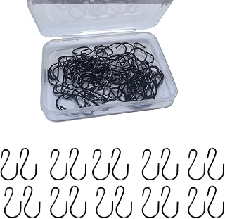 CZXNBI 60 Pack 1 Inch Mini Black S Hooks - Durable Iron Hanging Hooks for Jewelry, Kitchen Utensils, Tool-Free Organization