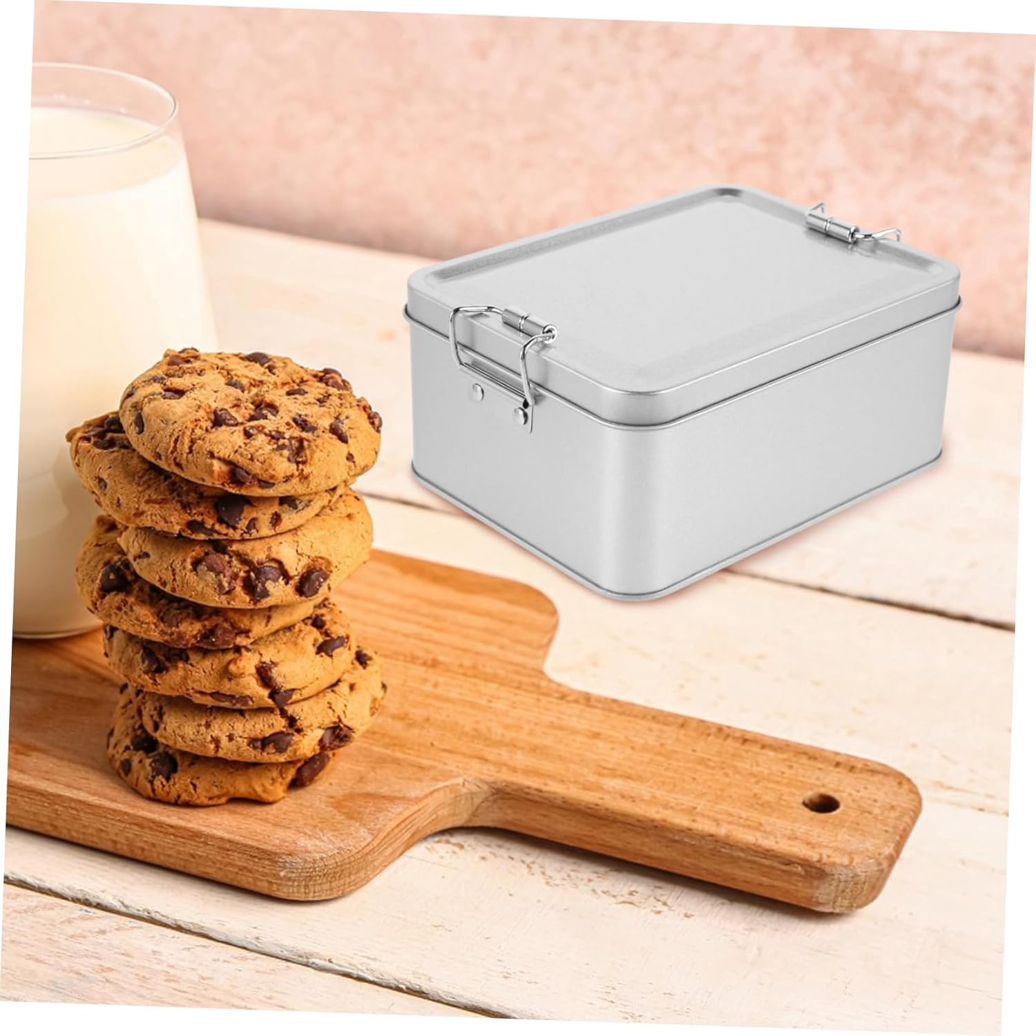 5pcs Cookie Storage Tin Box Lid Vintage Organizer for Cookies Candy and Treats for Weddings and Holidays