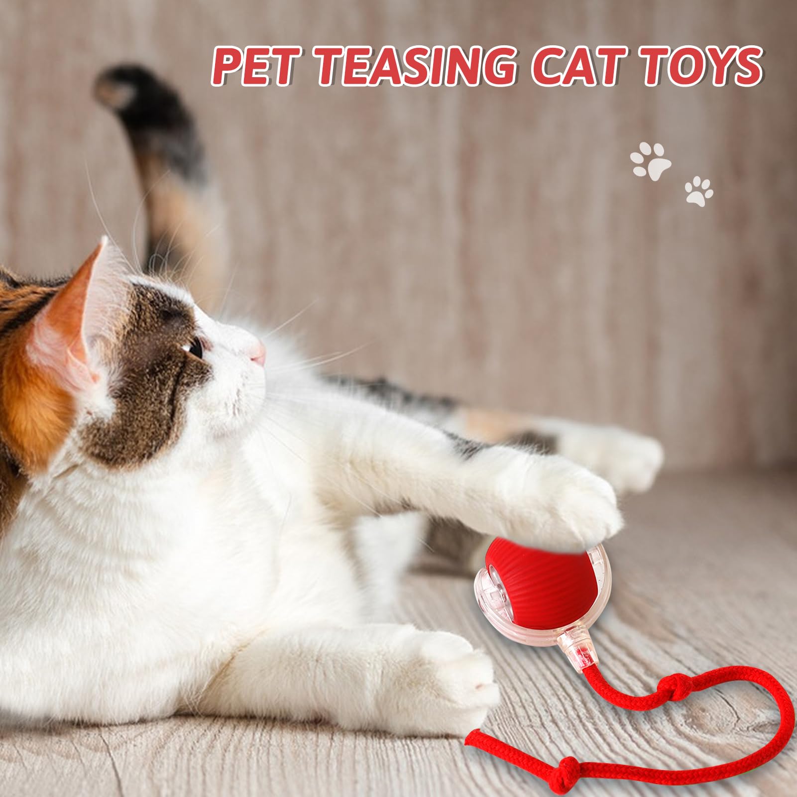 Piashow Elektrischer Katzenball Mit LED-Licht - Automatisches Katzenspielzeug Zur Selbstbeschäftigung