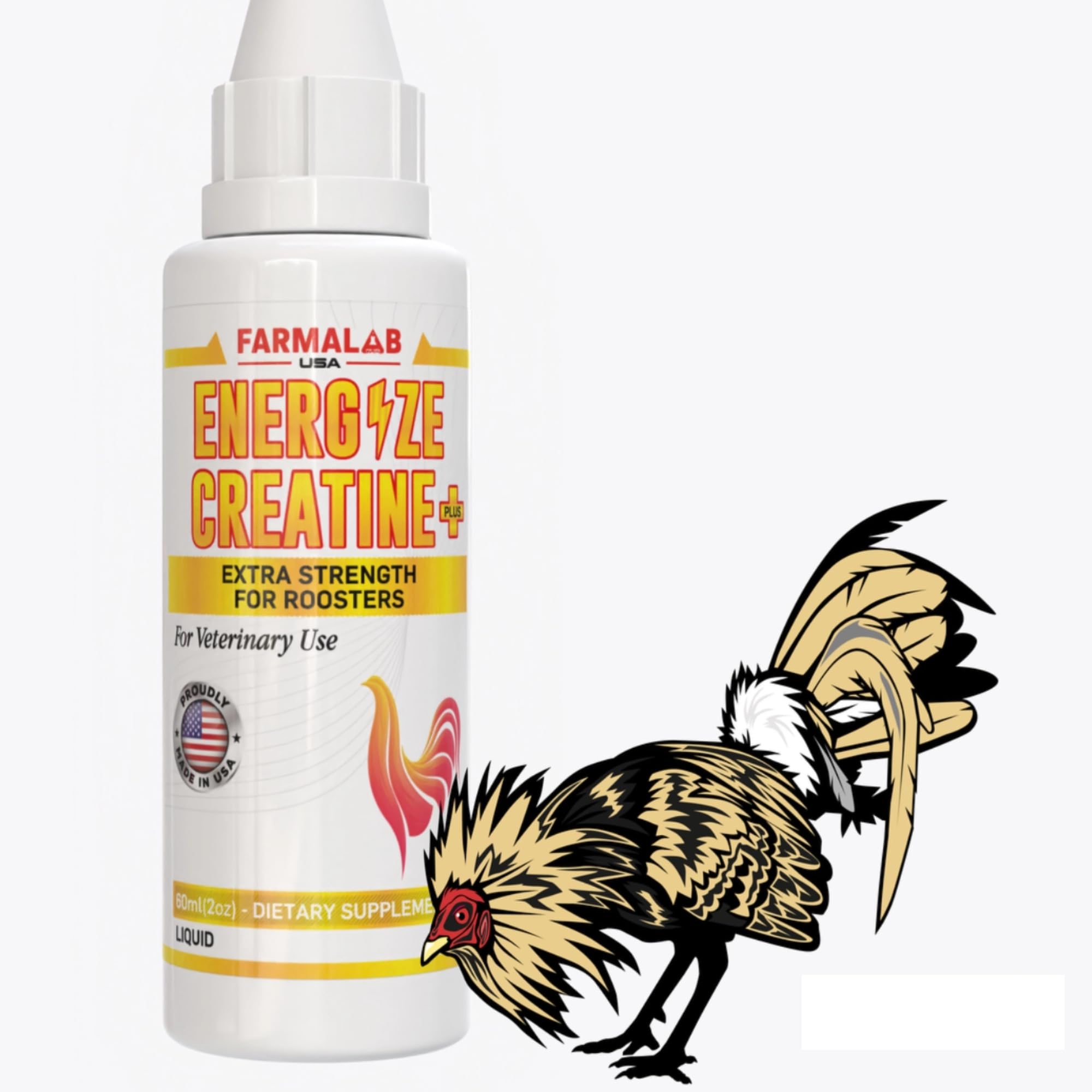 FARMALAB Ener-Gize Energy Booster for Rooster Natural Multivitamin - Liquid 60 MLL