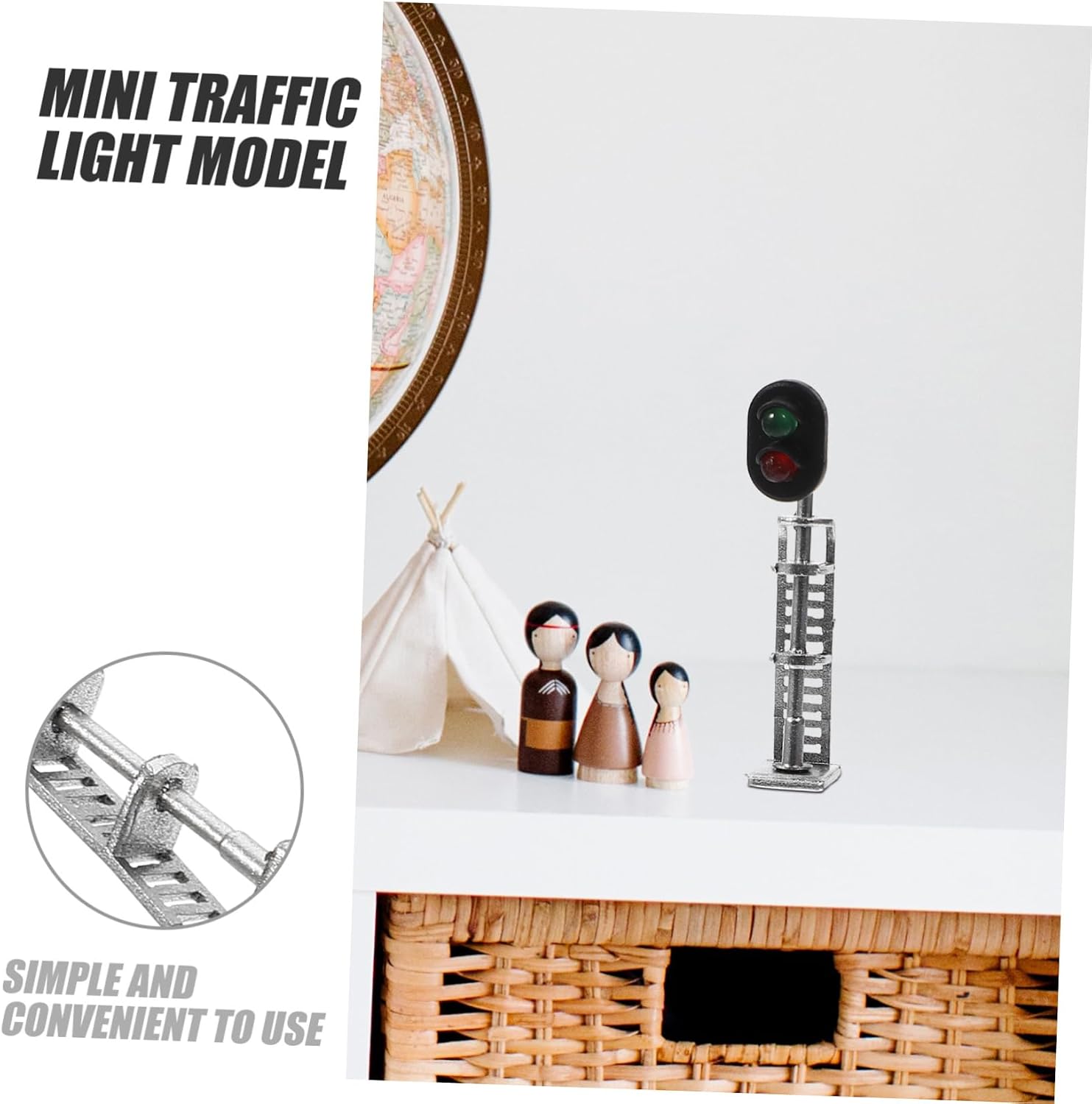 Toyvian Realistic Traffic Light Model for Miniature Landscapes DIY Sand Table Decor Lightweight Signal Lamp for Micro Garden and Architectural Models