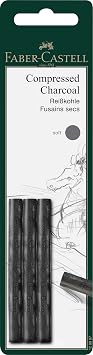 Faber-Castel FC129997 PITT Compressed Charcoal Sticks (3 Pack)