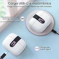 Vista 3 de TAGRY Auriculares Bluetooth Verdaderamente Inalámbricos Auriculares 60H Reproducción Pantalla LED de Energía Auriculares con Estuche de Carga