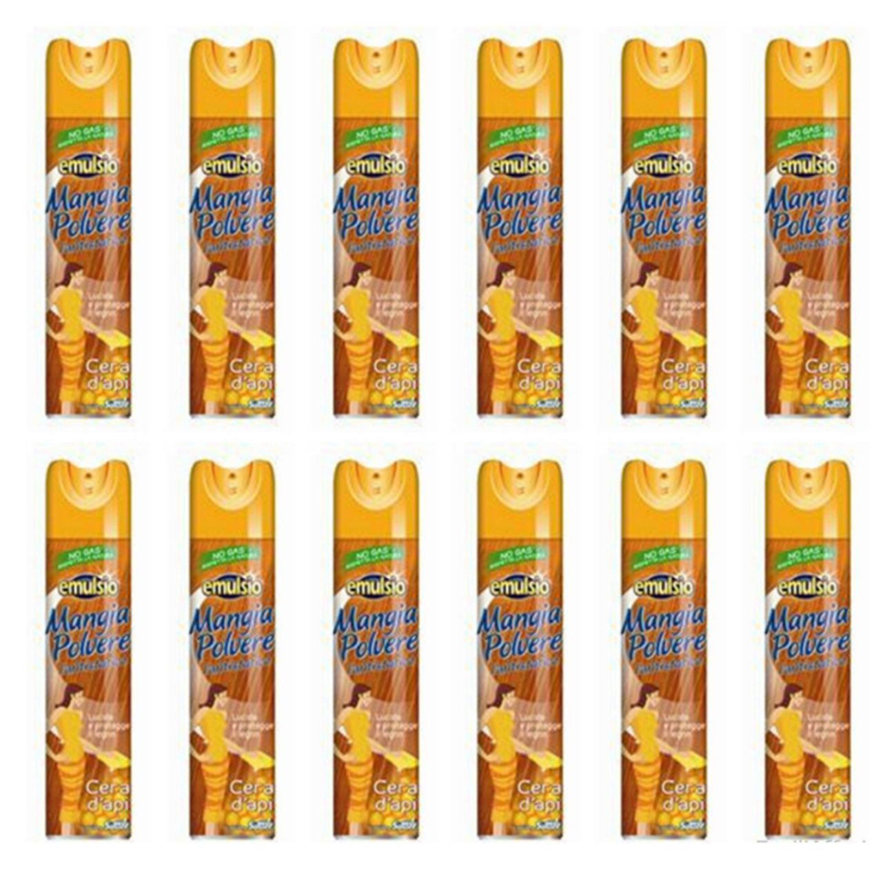 12 x emulsio mangiapolvere antiestática Cera de abejas no gas 300 ml