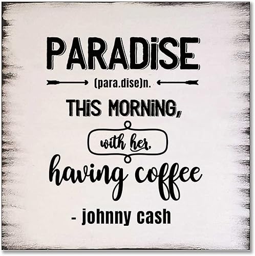 Dekor This Morning with Her Having Coffee Letrero de madera Regalo de inauguración de la casa Decoración del hogar Regalos cristianos Letrero de