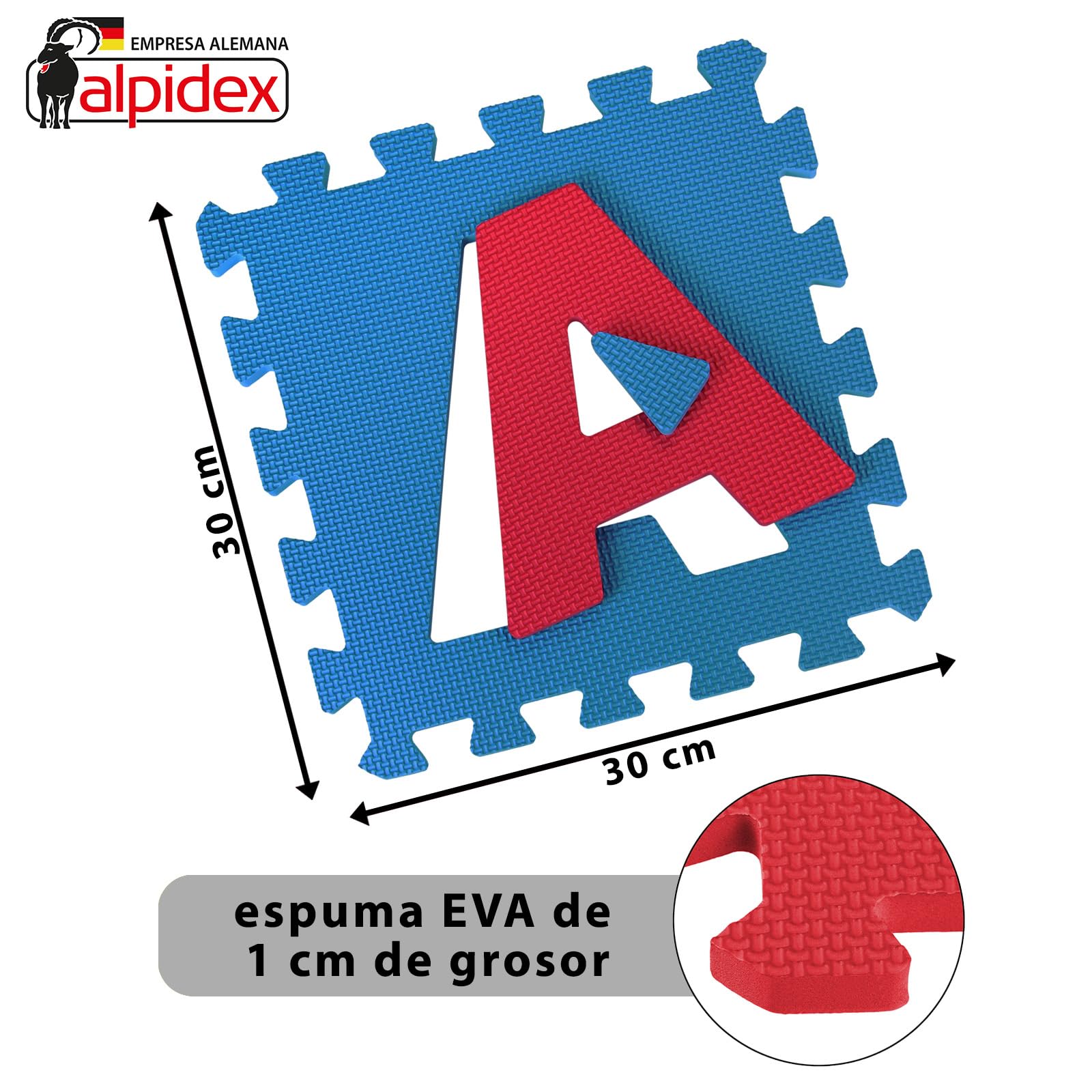 ALPIDEX Alfombra Puzzle Infantil 36 Piezas Alfombrilla Suave Bebe Juego Suelo Niños Goma EVA Letras Números Rompecabezas, Color:Colorido