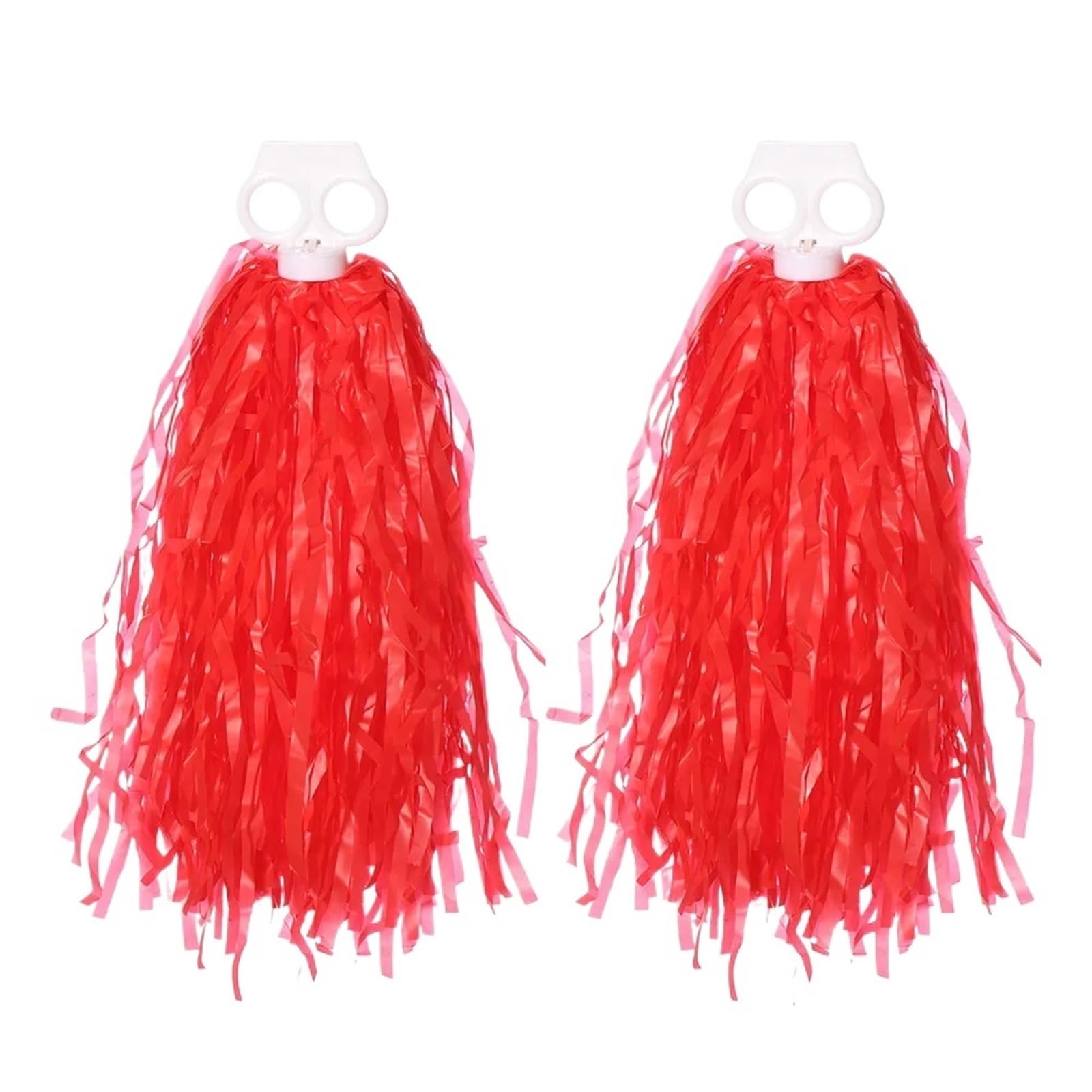 Pompom 1Pair Rainbow Plastic Cheerleader Pompoms Girl Cheer Refueling Props Cheerleading Pom Ppom for Cheerleaders(Color 10)