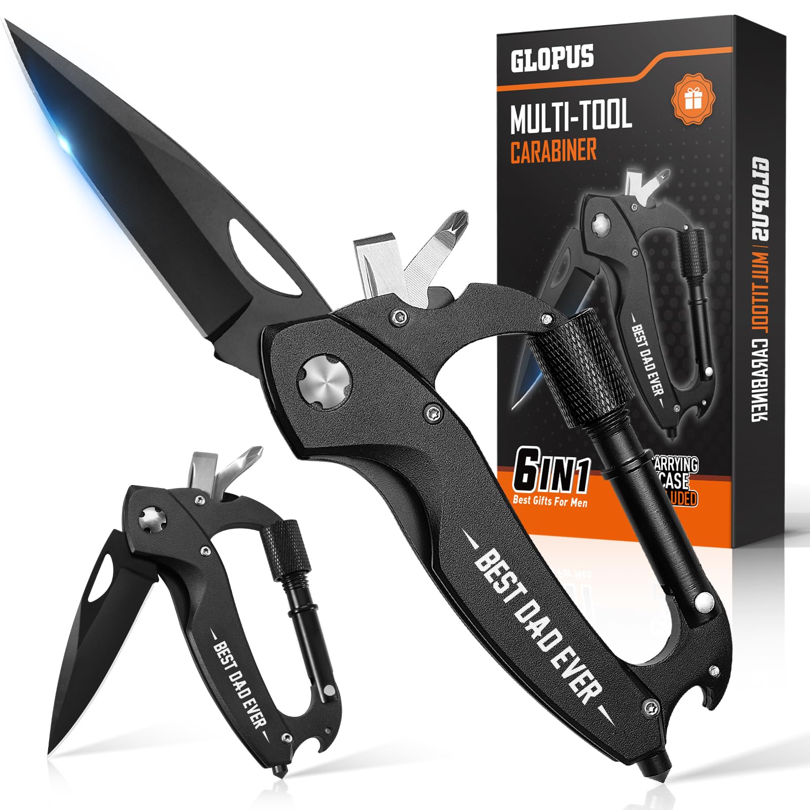 Fathers Day Dad Gifts from Daughter Son, Multitool Carabiner With