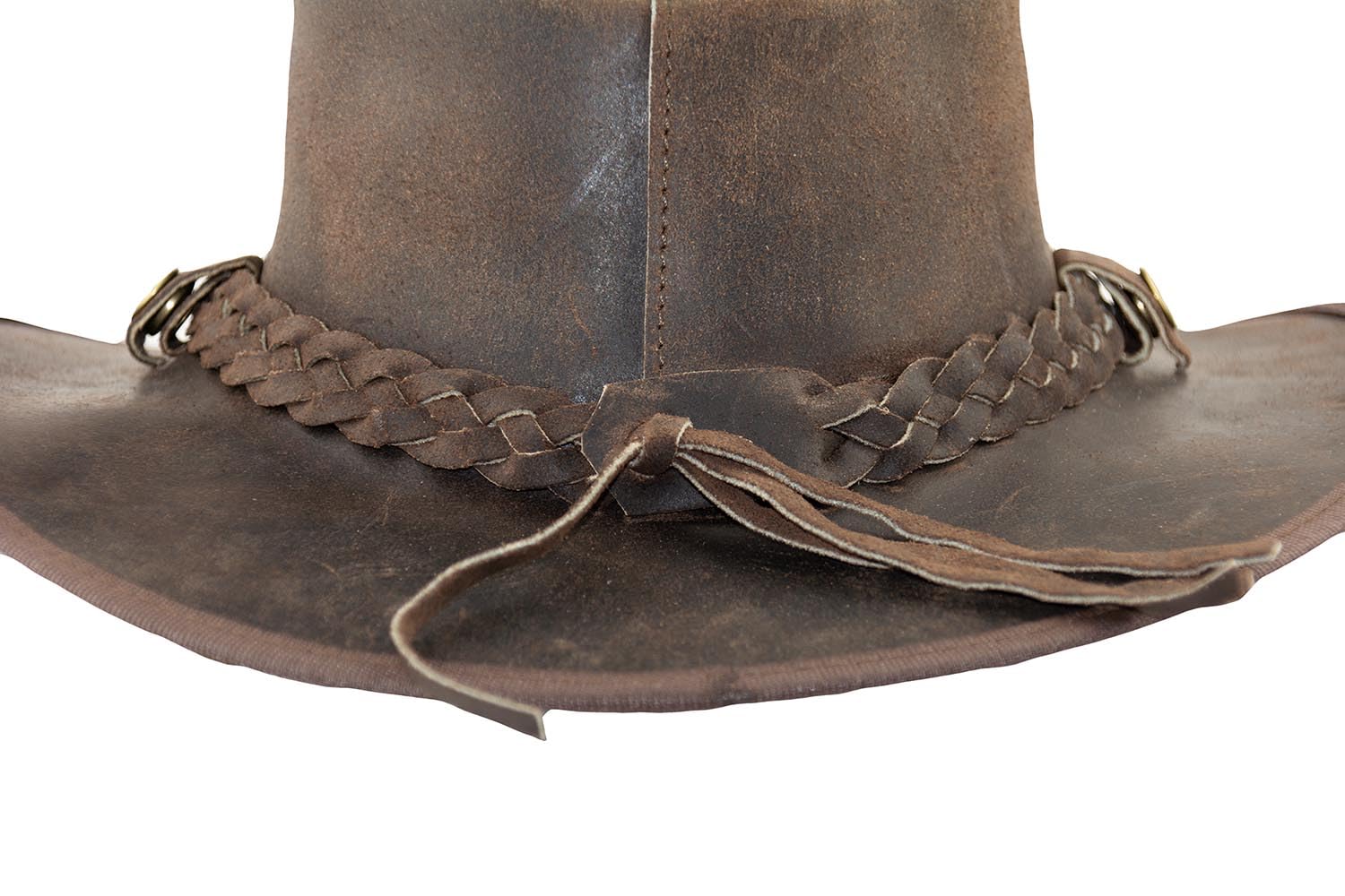 Black Jungle - Bulat Chapeau en Cuir Western Chapeau de Cow-Boy Australien