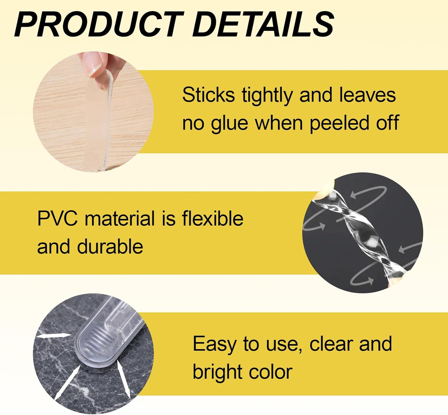 Wall Protector Self Adhesive, Clear Wall Protector for Furniture Protection, Anti Collision Wall Padding for Chair Backs and Cabinet Doors, 8-Piece White Set for Home and Office Use