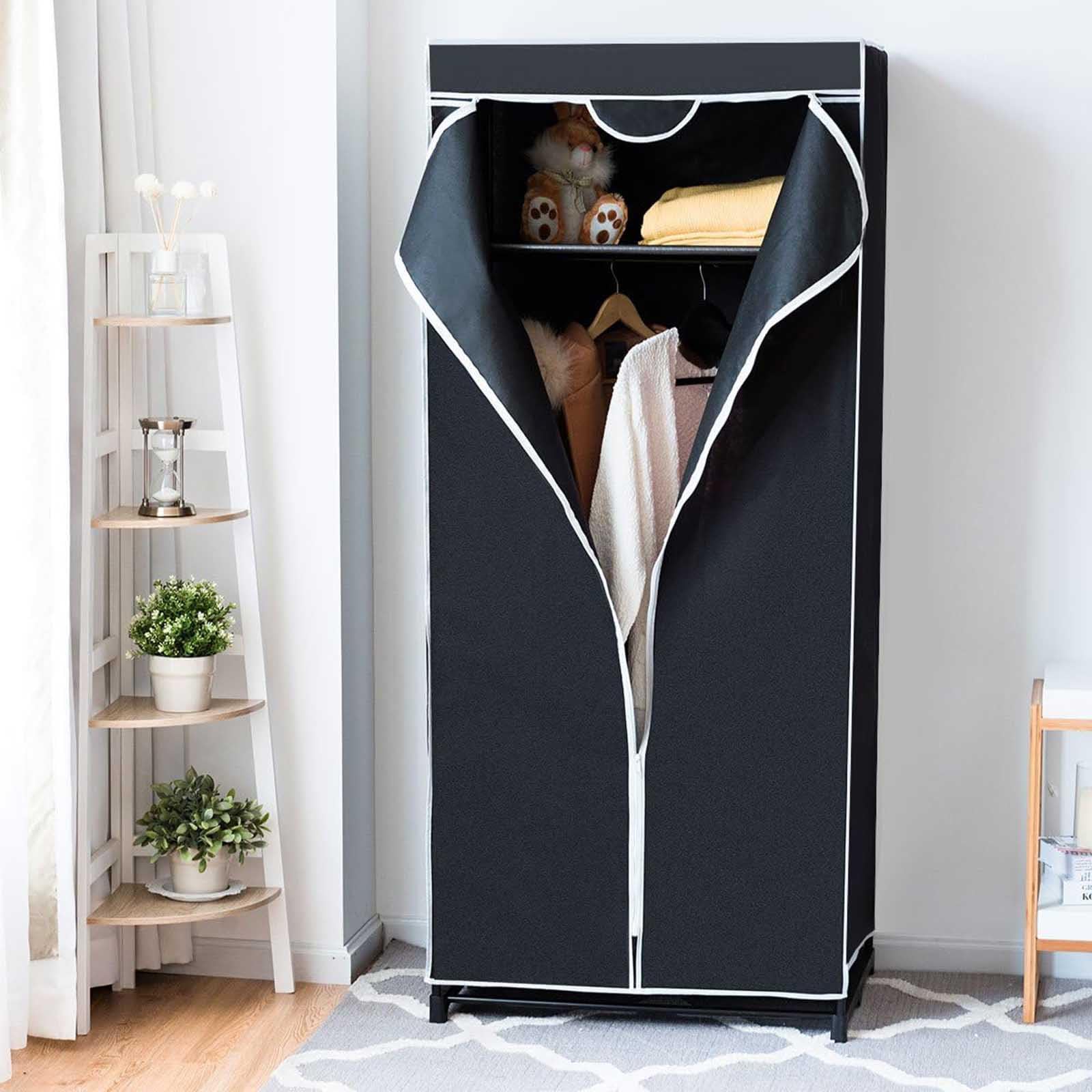 Stoffen Kledingkast Draagbare Kledingkast Met Stofdichte Hoes En Ritsen Vrijstaande Kledingorganisator Voor Overhemden, Kleding, Schoenen, Speelgoedopslag,005