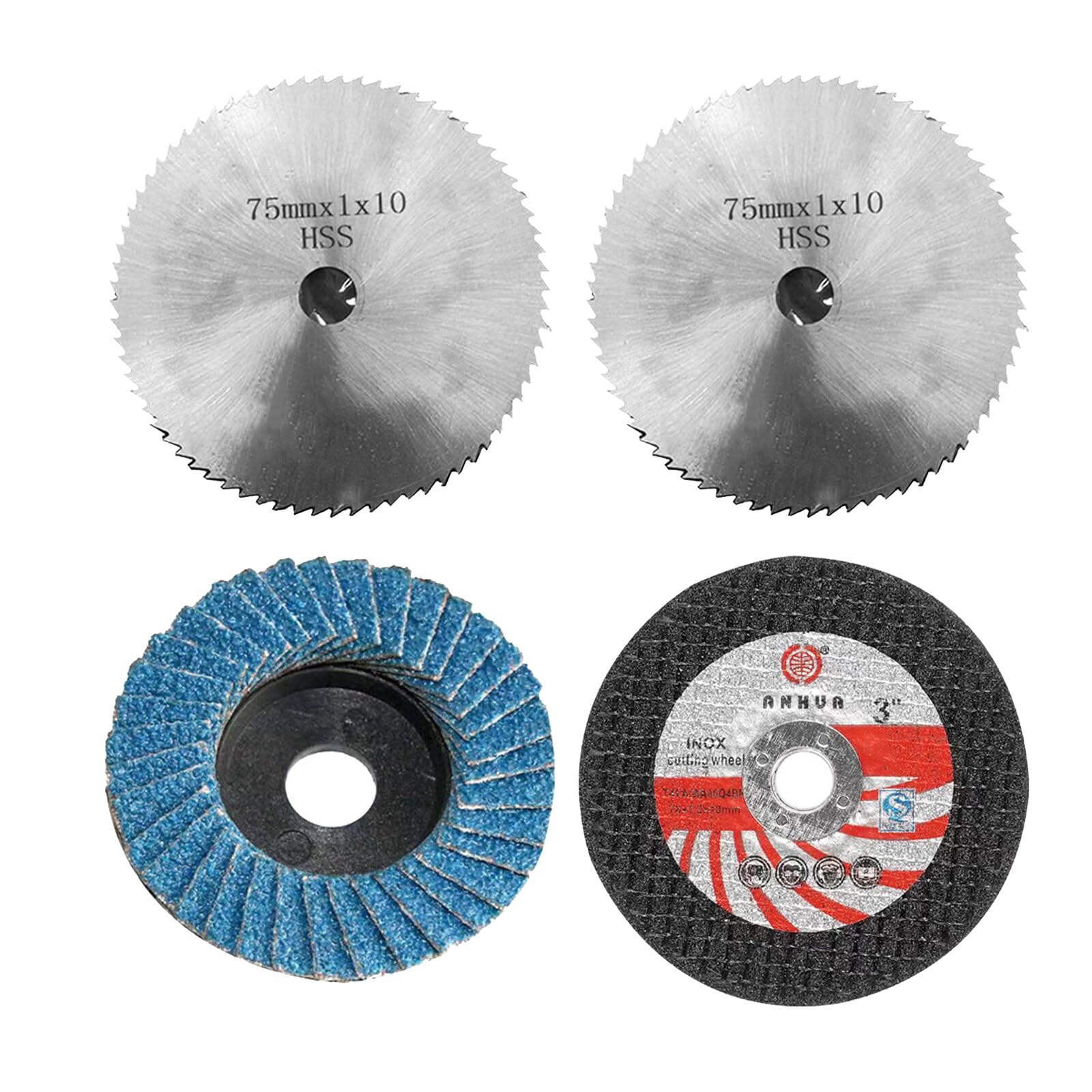 5 Discos De Pulido De Acero De 75 Mm - Para Amoladora, 10 Mm De Agujero, Velocidad 13300 RPM, Para Metales Y Materiales Duros