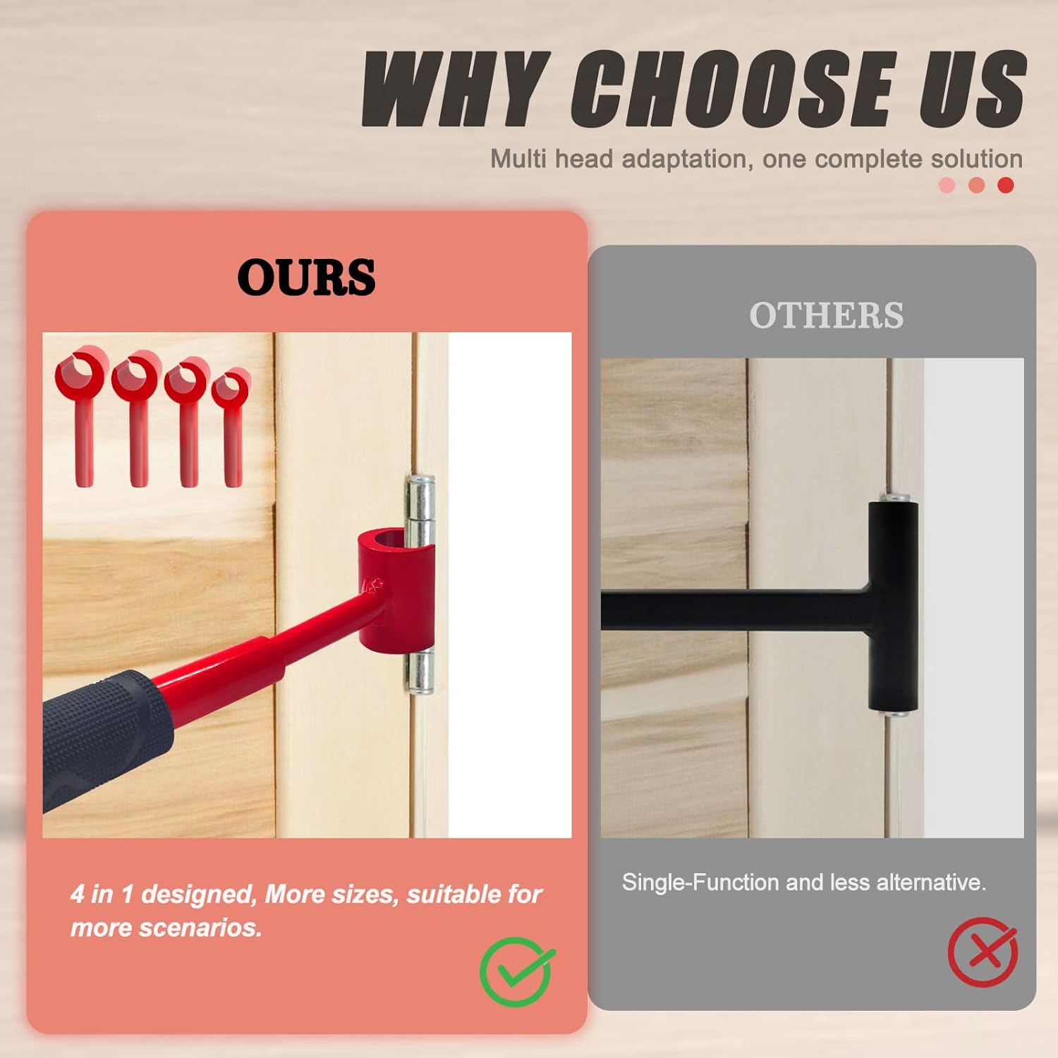 Upgrade Door Hinge Adjustment Tool Kit, 4 in 1 Gradual Thin-Edge Design Heavy Duty Steel Hinge Gap Adjusting Wrench, Door Hinge Adjuster for Residential & Commercial Use