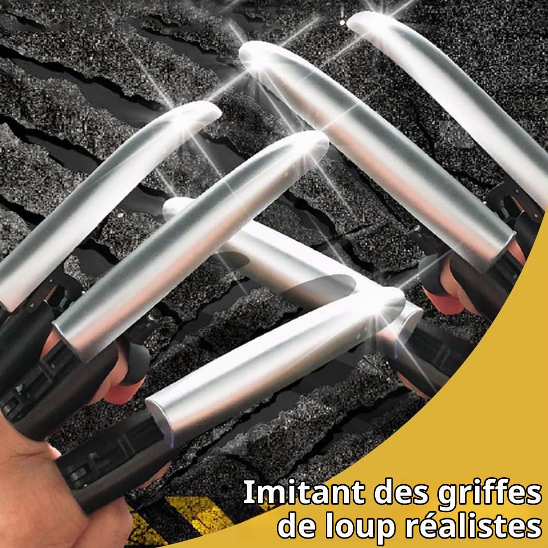 6 Pièces Griffes Rétractables de Wolverine, Griffes de Loup en Plastique Extensibles, Costume Cosplay Wolverine pour Adultes et Enfants (Argenté)