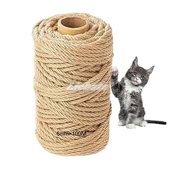 Amazon.co.jp: Liebste 麻ロープ 6㎜×100m 麻縄 猫 爪とぎ 麻紐