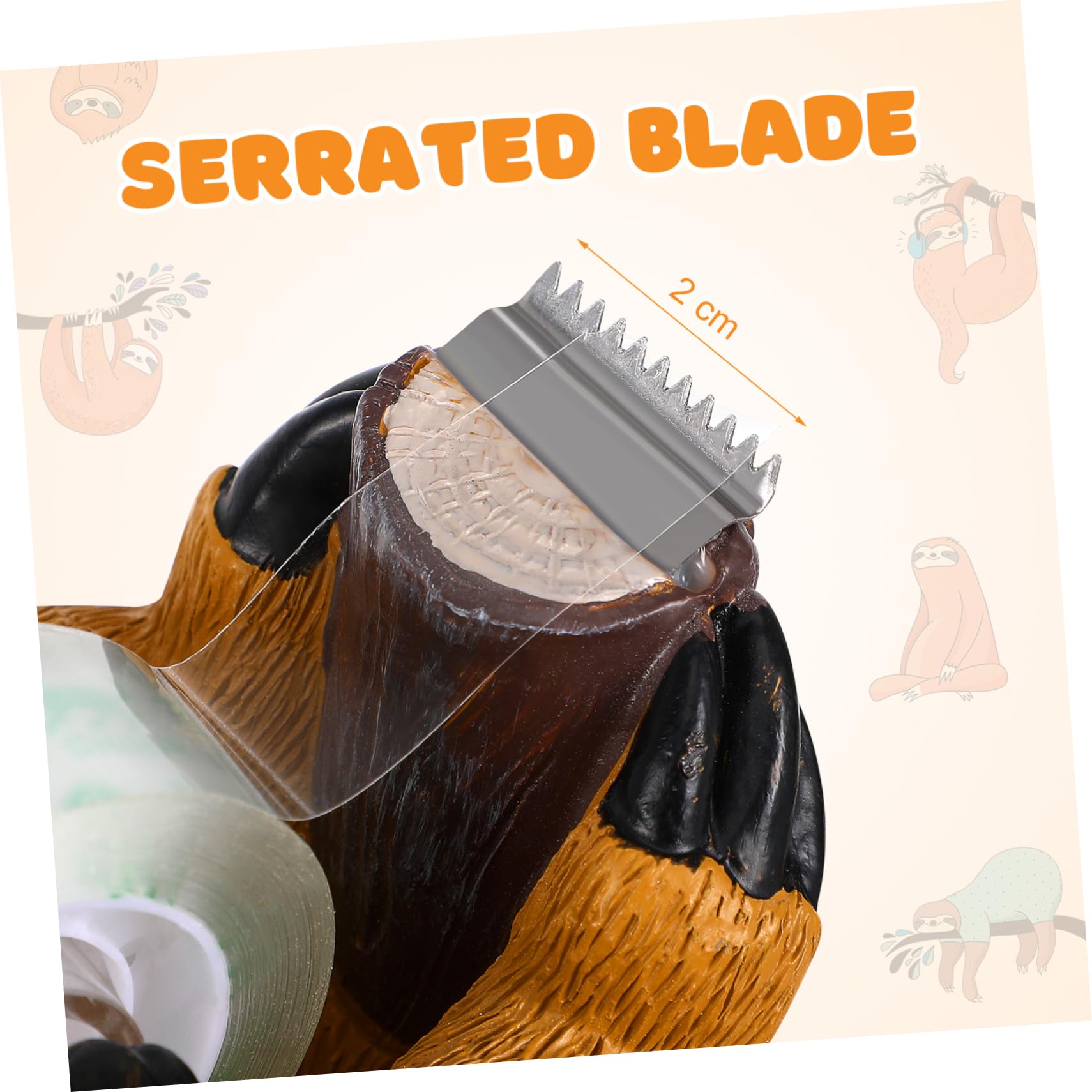 Angoily 3 Stück Süßer Tape Holder im Sloth Design Tape Cutter für Zuhause und Büro Praktische und Dekorative Klebebandhalterung Leicht und Tragbar für Vielseitige Anwendungen
