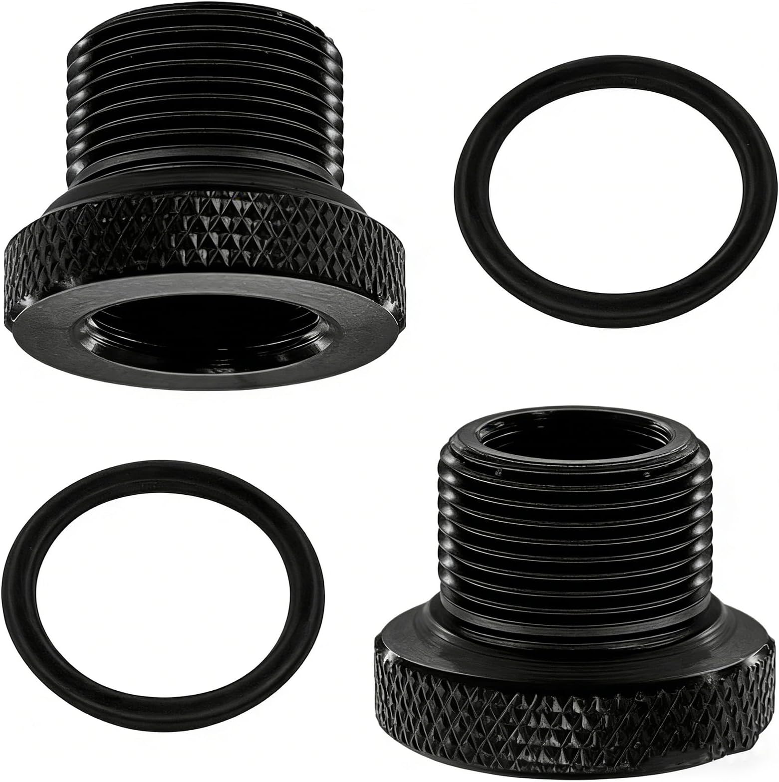 2PCS Thread Adapters with Rubber Washers, Steel 1/2-28 to 3/4-16 Thread Protector, Oil Filter Adapter Replace for Broken Fittings, Essential Transmission adapte Accessories for Car,Truck,SUV