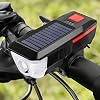 Busstier Solar Powered USB Rechargeable LED Bicycle Flashlight Horned Waterproof Headlamp