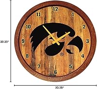 Vista 219 de The Fan-Brand NCAA Oklahoma Sooners: Faux Barrel Top Wall Clock Sports Team Bar Sign Décor - Home Man Cave, Party Decoration - Made On Demand