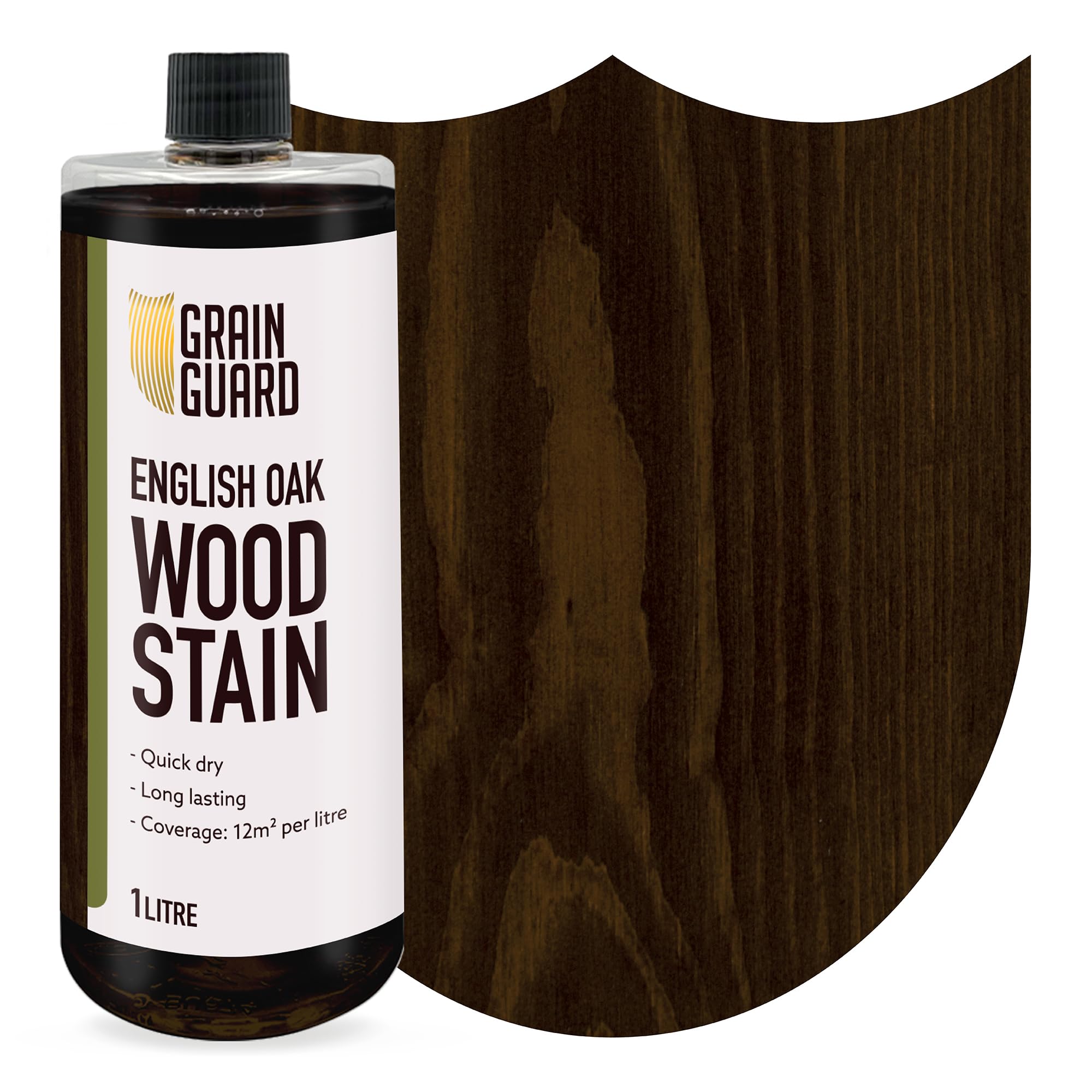 Wood Stain Water Based | English Oak | 1L | Interior Furniture Stain | Light & Dark Stains | Eco-Friendly & Non-Toxic Wood Dye | Easy Application | Quick Dry & Low Odour