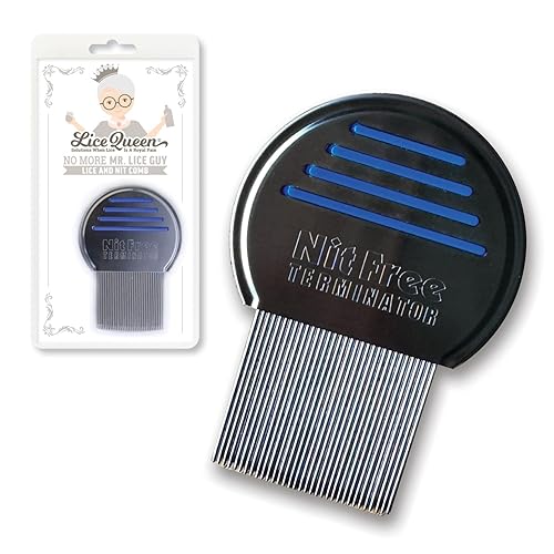 Lice Queen Peine para piojos para niños, eliminación de liendres, tratamiento de piojos de la cabeza y mucho más. Peine profesional de acero