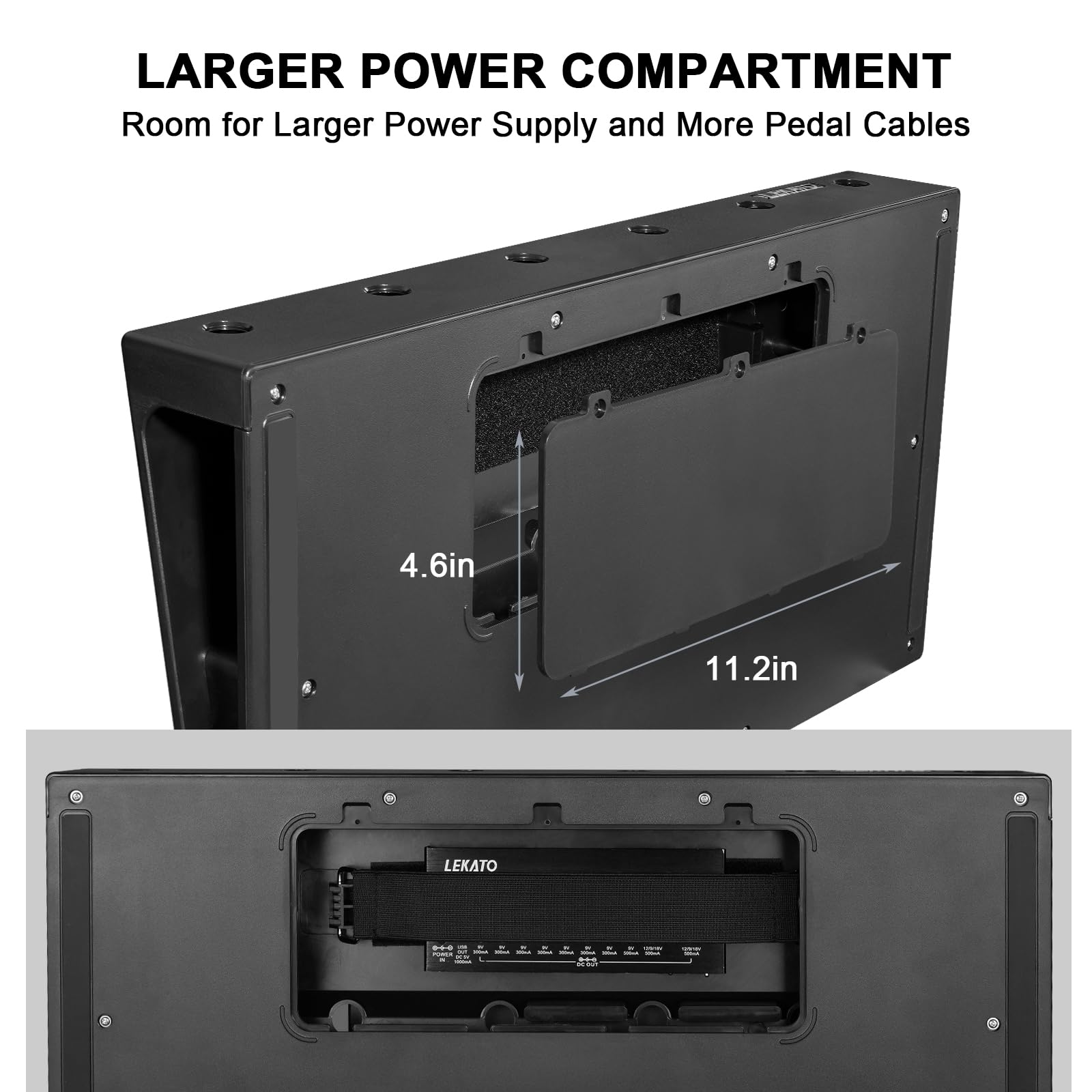 LEKATO Gitarren-Pedalboard, Gitarre Effekt Board 19,7"x10"x2,4", Große Effektplatte mit Tasche, Robustes Tragbares Pedalboard für Musiker, Gitarristen, Bands
