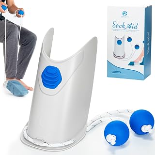 Upgrade Sock Aid - Socks Helper with Adjustable Cords, Easy on Sock Aid Tool with Ergonomic Soft Foam Round Handles for Elderly, Disabled, Pregnant, Diabetics-Sock Helper Aide Tool
