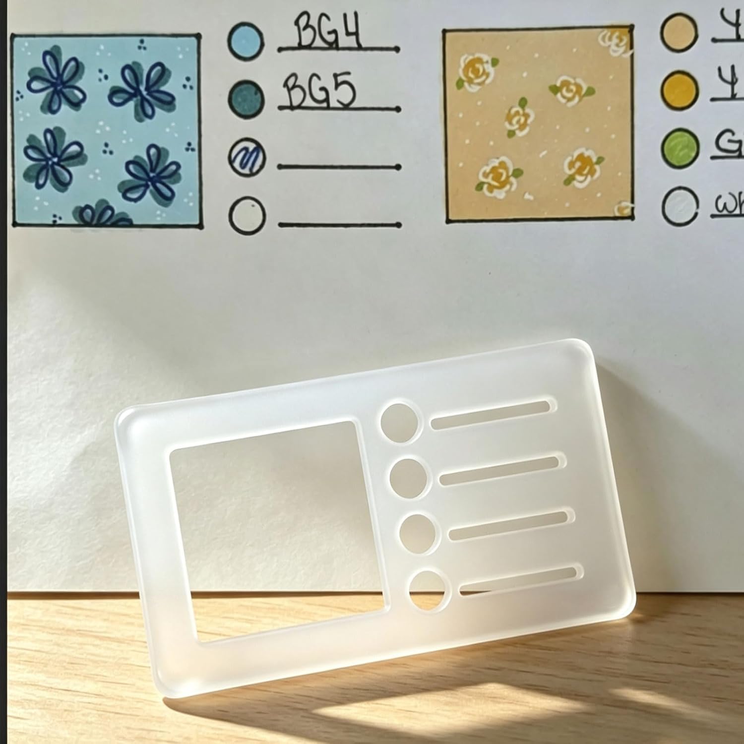2 Pack Watercolor Swatch Card Template Stencils, Reusable Plastic Paint Swatch Template for Creating Color, 2 Unique Designs for Painting Drawing Crafts