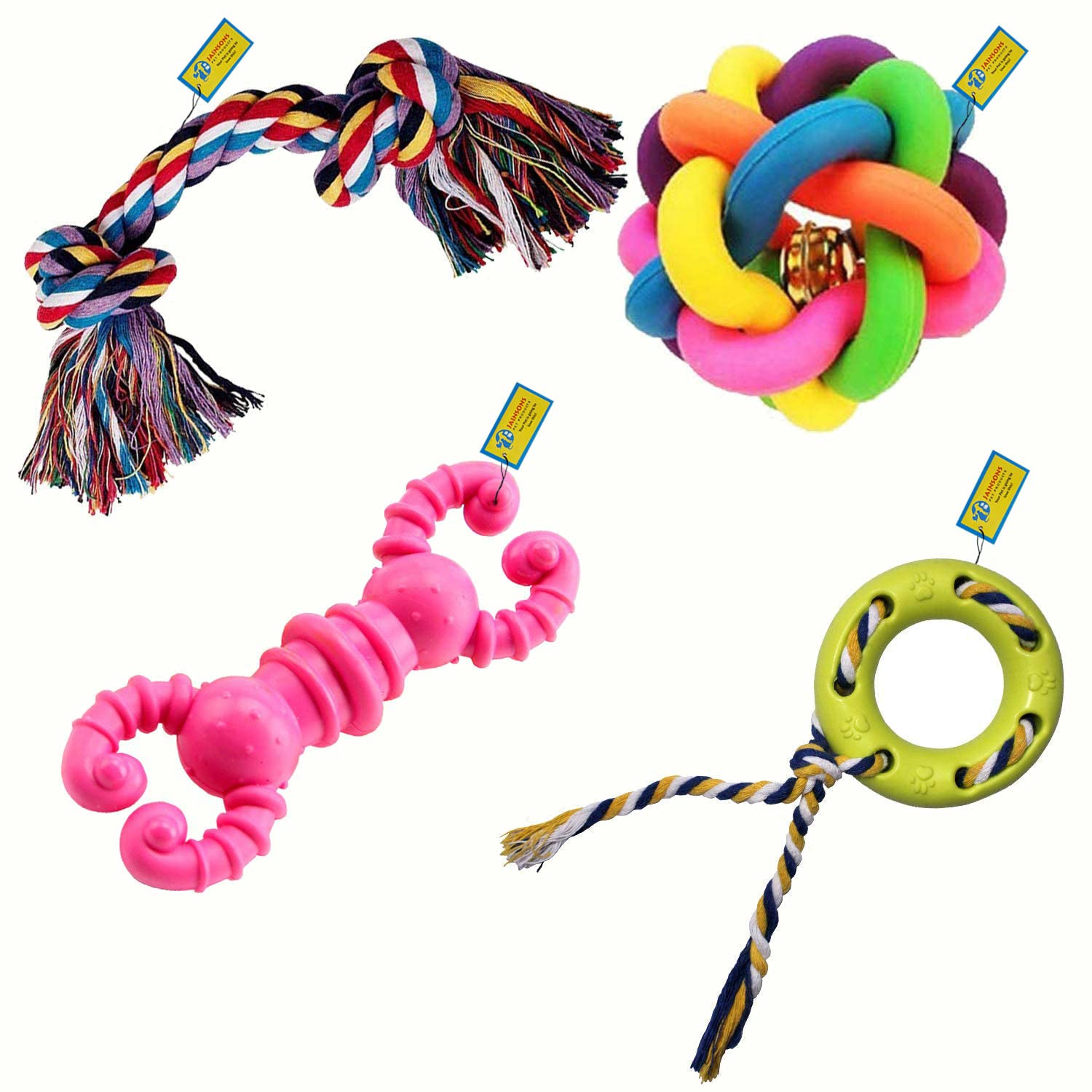 JAINSONS PET PRODUCTS Dog & Puppy Rubber Chew Toys Combo, Multi Color Ball, Rubber Chew Toy, Squeaky Canvas Fish, Cotton Bone Toys (B07VYPFSGR) Amazon Price History, Amazon Price Tracker