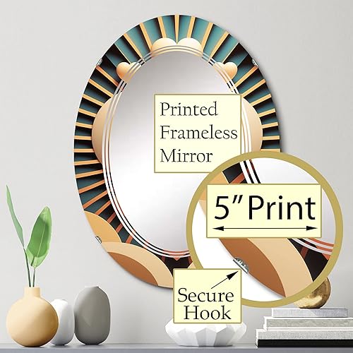 Miniatura 3 de DesignQ Espejo de tocador con corazón dorado brillante y contemporáneo IV, espejo de baño, espejos de pared para sala de estar, dormitorio, espejo