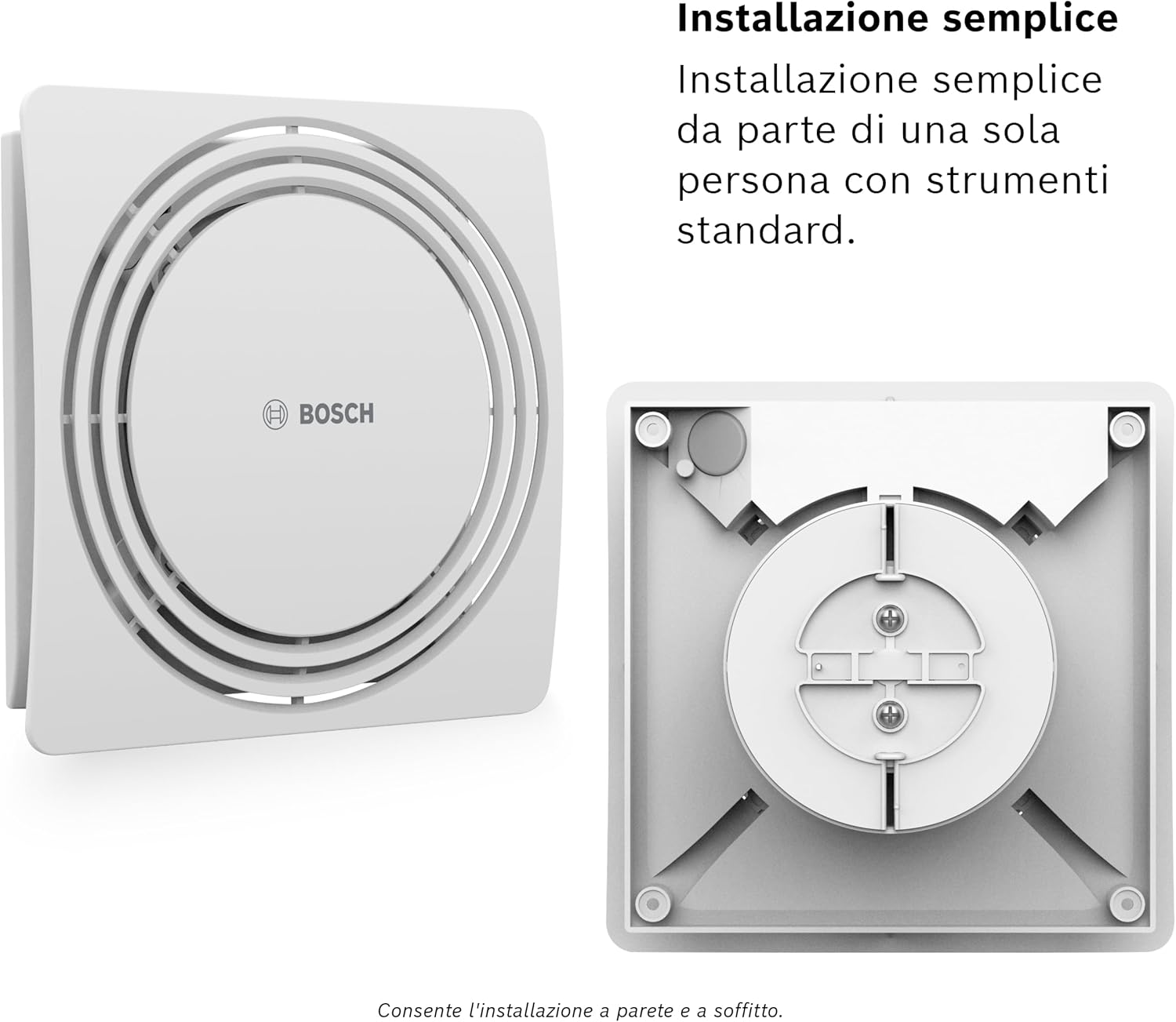 Back view of the Bosch 1900 DH W100 fan, showing mounting points and electrical connections