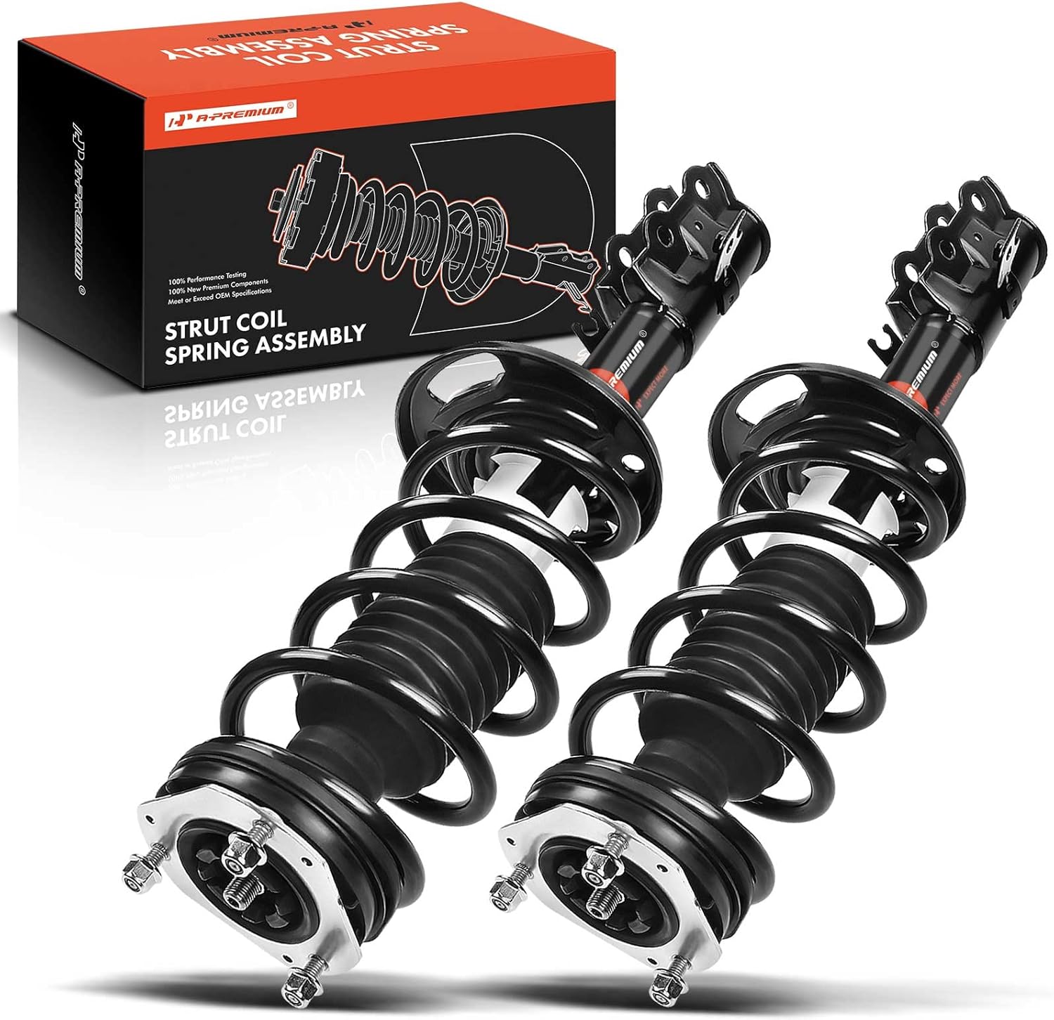 A-Premium Front Pair (2) Complete Strut & Coil Spring Assembly Compatible with Ford Fiesta 2011 2012 2013, Driver and Passenger Side