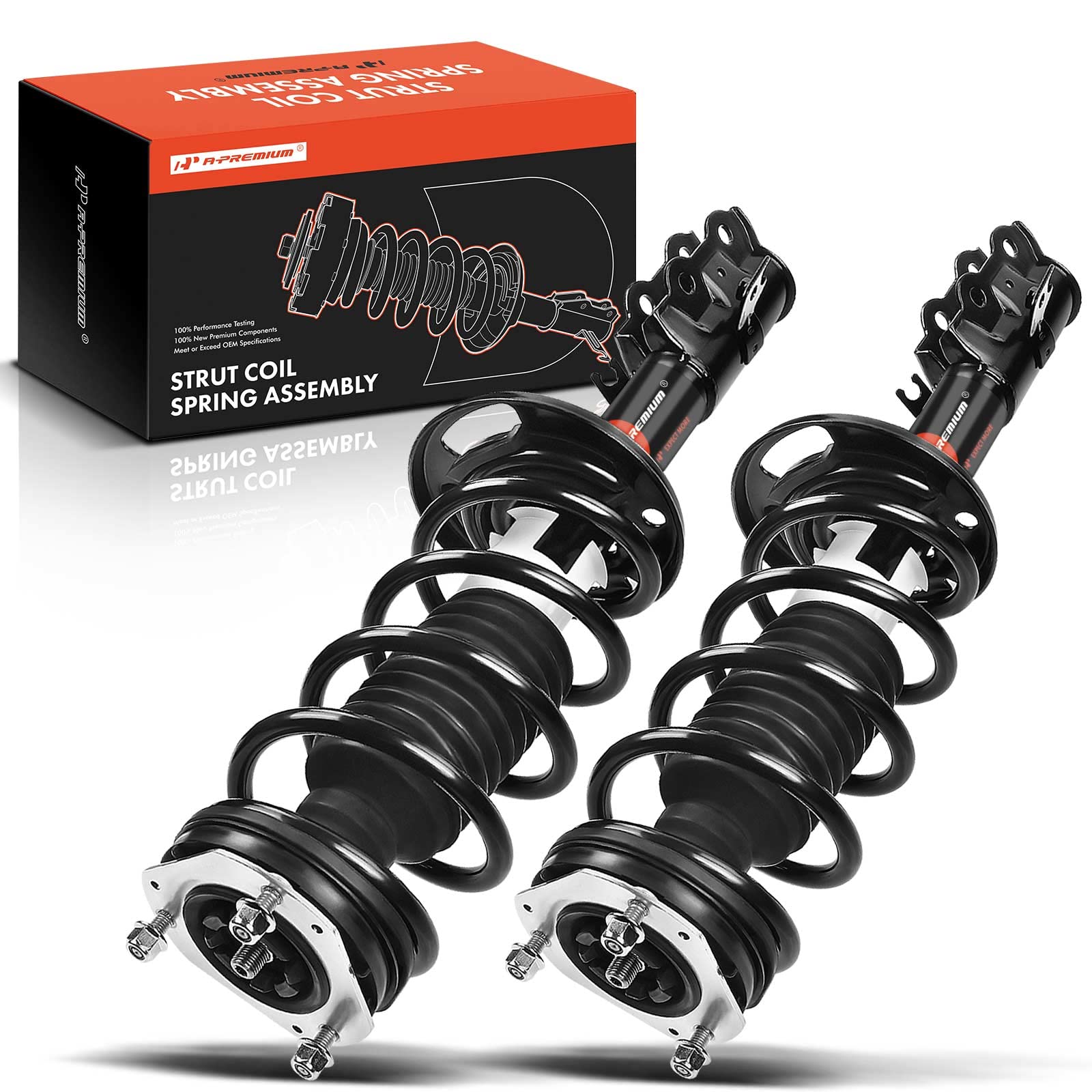 A-Premium Pair 2 Front Complete Suspension Strut & Coil Spring Assembly Compatible with Ford Fiesta 2011 2012 2013 L4 1.6L Replace# 172525 172524