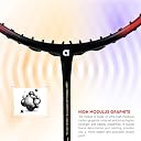 Apacs Accurate 77 (Unstrung, 6.8mm Extra Slim Shaft) 35 LBS Max Tension | Made in Vietnam | Aero Armor Frame (Hi-Tension) | 100% Japanese Graphite Badminton Racket with Free Full Cover (Red Black) gallery image
