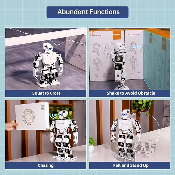 AI Vision & Voice Interaction Robot, UNO Scratch Python Starter Programming 17DOF Humanoid Robot, STEM Project Education, Voice Commands, Walking, Dance, Kick, Self Standup, Tonybot Advanced Kit