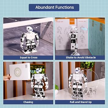 AI Vision & Voice Interaction Robot, UNO Scratch Python Starter Programming 17DOF Humanoid Robot, STEM Project Education, Voice Commands, Walking, Dance, Kick, Self Standup, Tonybot Advanced Kit