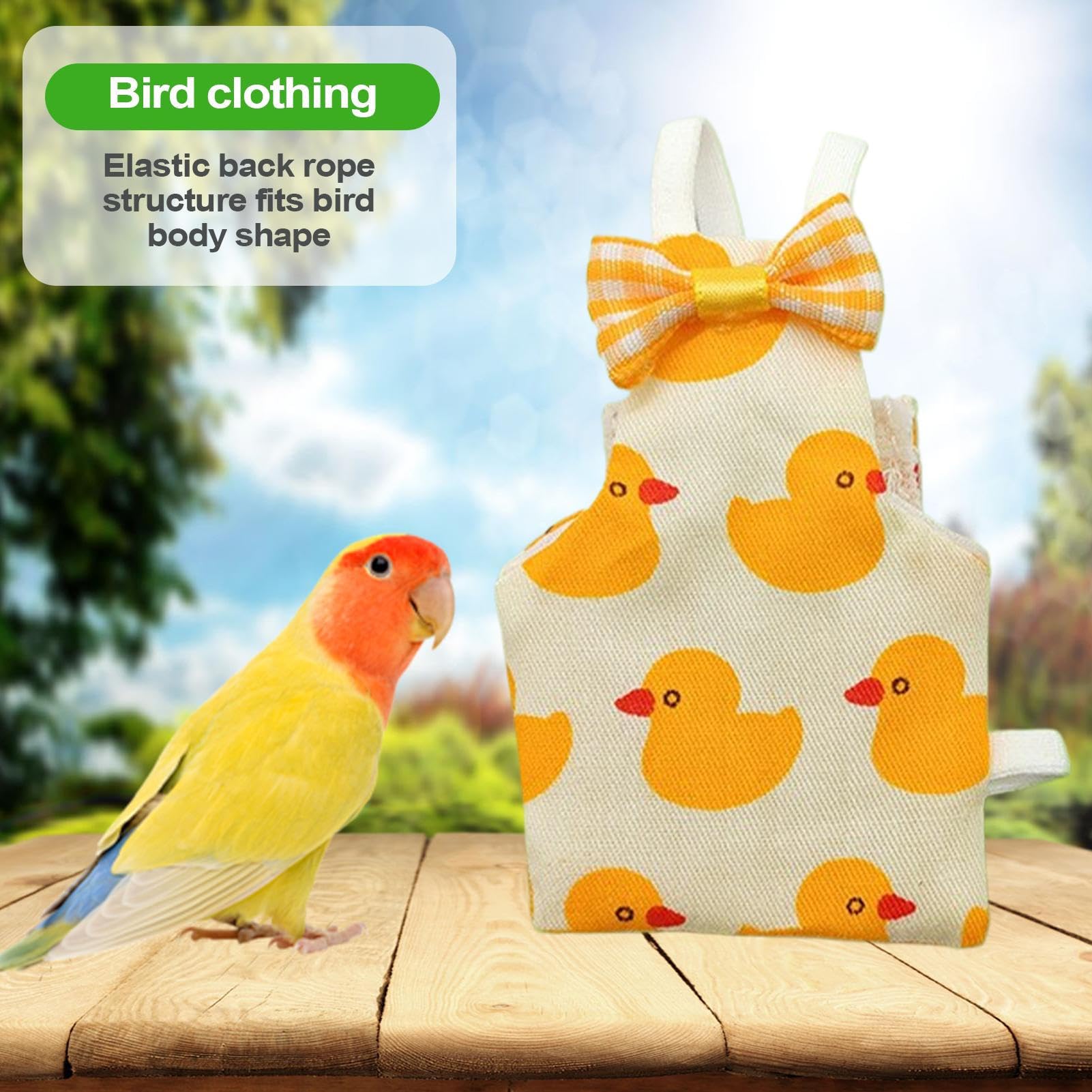Culotte pour Pigeon Anti-Fuites avec Bretelles 3 Pièces Vêtements Lavables en Coton pour Perruche Ara Canari