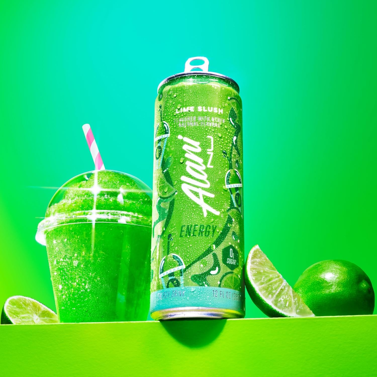 New Alani Energy Drink Variety Pack, Cotton Candy, Lime Slush, Hawaian Shaved Ice Sugar Free, Low Calorie, 12 Fl Oz Cans, 6 Pack (Packaging May Vary)