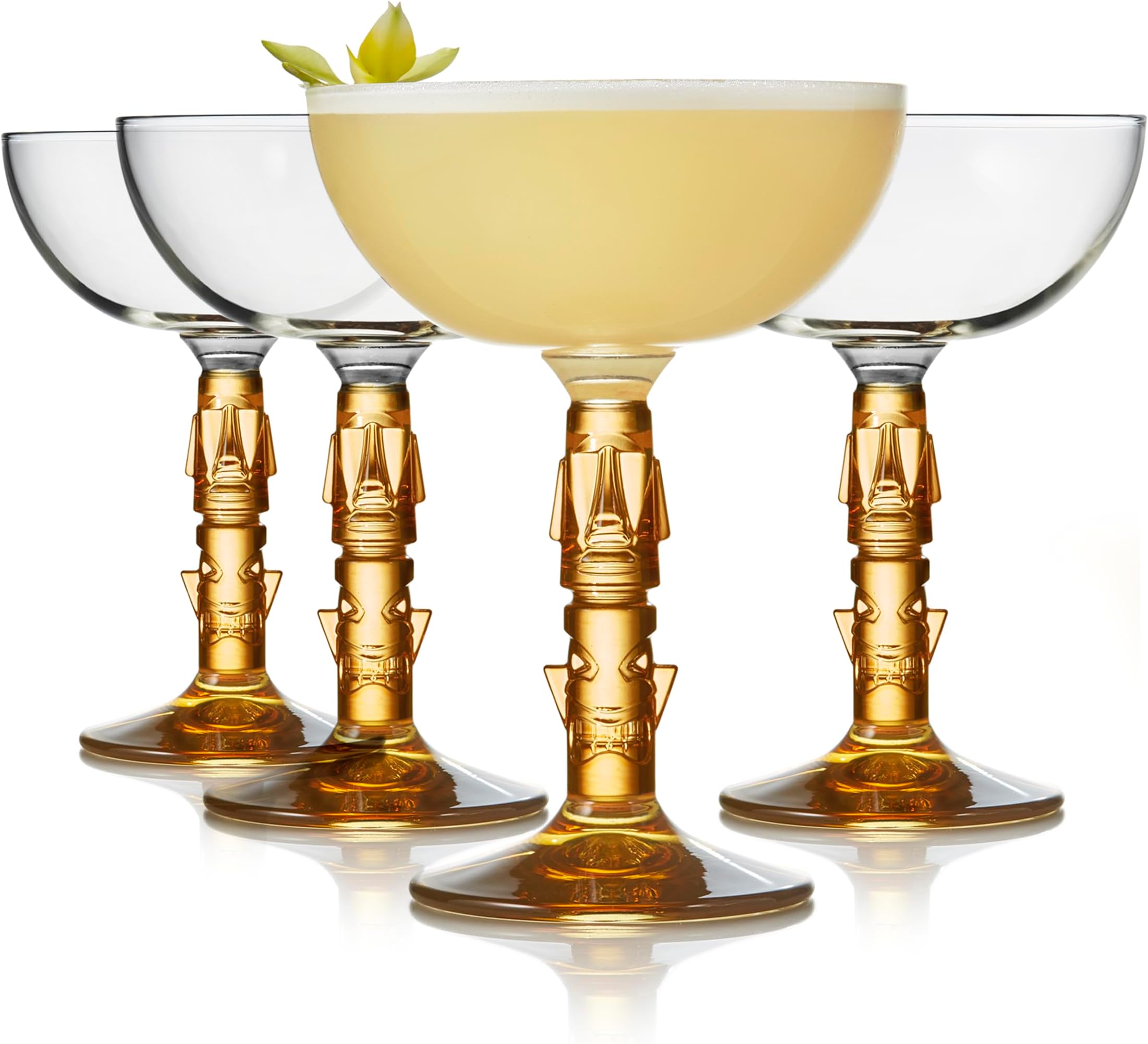 Tiki Coupe Cocktail Glasses, 8.5-Ounce, Set of 4