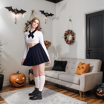 Mepase 4 Pcs Halloween School Girls Costume Set for Women
