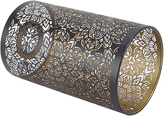 Round Lamp Shade, E26 E27 Hollow Metal Lampshade Modern Lamp Shade for Table Lamp and Floor Light, 4.7 X 7.9in