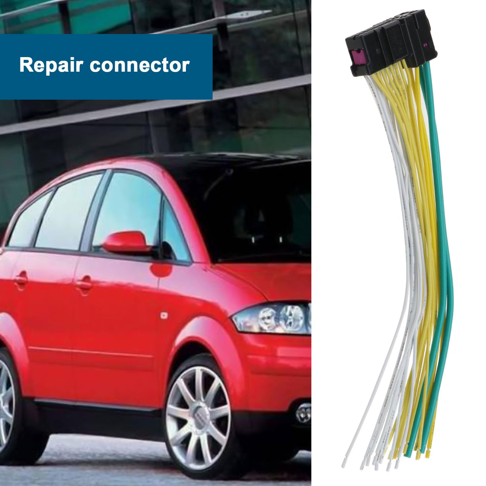 OTOTEC Conector de reparación de puerta de coche de 20 pines, arnés de cableado, empalmes de conector de puerta de telar, cable de 20 cm, compatible con piezas de vehículos A2 A3 A4 A6 TT