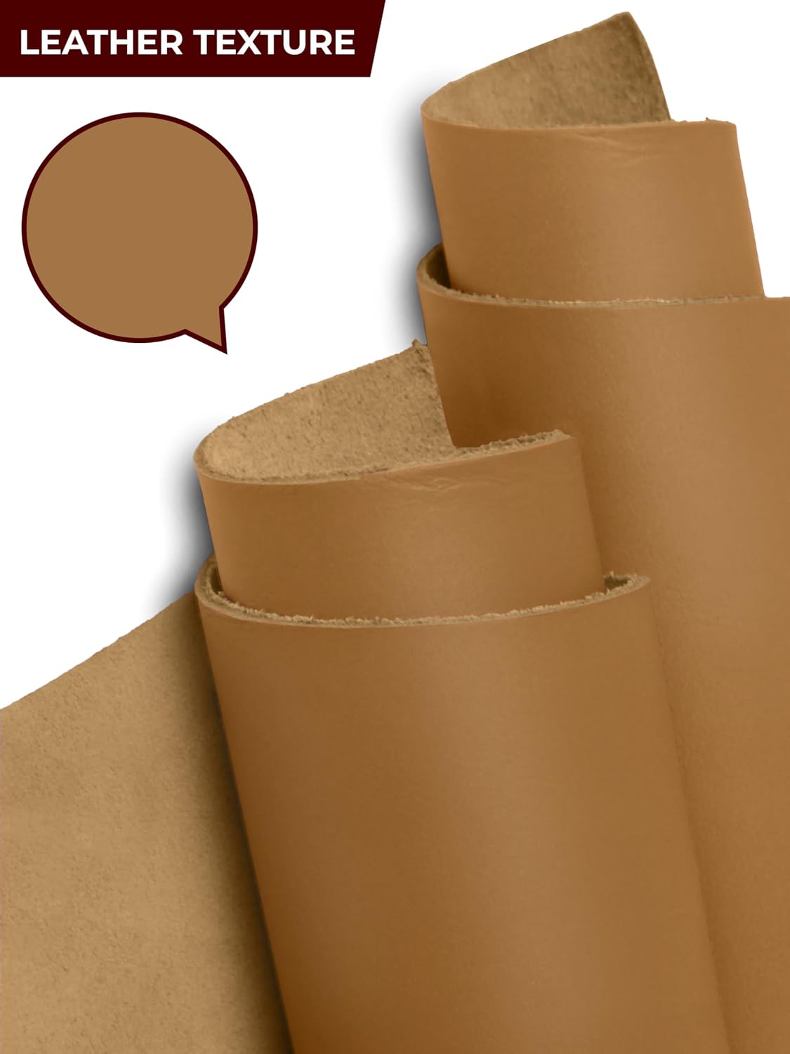 Genuine Leather Sheet for Crafts - Full Grain Crazy Horse Cowhide 1.8-2.0MM Thick Oil-Tanned Leather for Tooling, Leatherworking, Sewing Hobby, Crafting Leather Beige 24"x12"